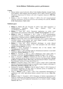 Istv&aacute;n B&oacute;kkon: Publications, posters, performances