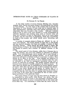 INTRODUCTORY NOTE ON VIRUS DISEASES OF PLANTS IN