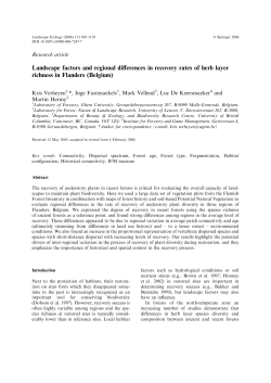 Landscape factors and regional differences in