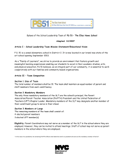 SLT bylaws - PS 51 Manhattan