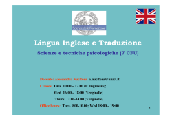 Lingua Inglese e Traduzione