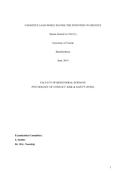 COGNITIVE LOAD WHILE HAVING THE INTENTION TO DECEIVE