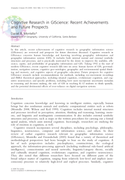 Cognitive Research in GIScience: Recent