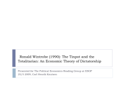 Ronald Wintrobe (1990): The Tinpot and the Totalitarian: An