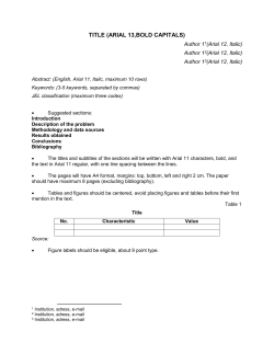 TITLE (ARIAL 13,BOLD CAPITALS)