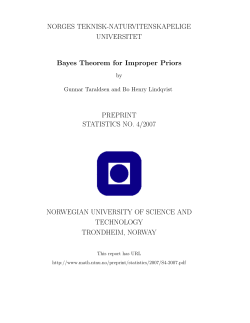 Bayes Theorem for Improper Priors
