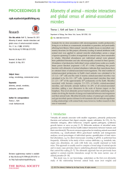 Allometry of animal&ndash;microbe interactions and global census of