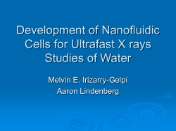 Development of Nanofluidic Cells for Ultrafast X rays Studies