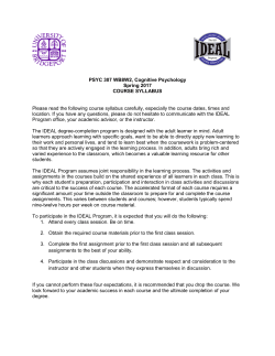 Cognitive Psychology - University of Bridgeport