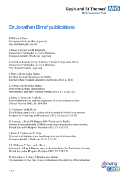 Dr Jonathan Birns` publications