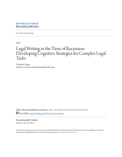 Legal Writing in the Time of Recession: Developing Cognitive
