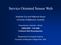 SOA and Sensors - UMD Department of Computer Science