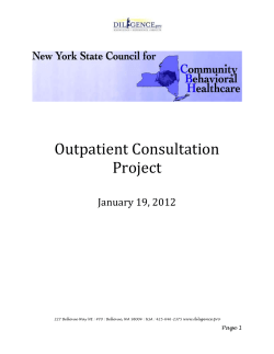 Outpatient Consultation Project January 19, 2012 Circle the number