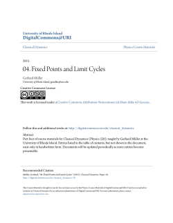 04. Fixed Points and Limit Cycles