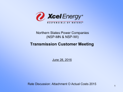 Attachment O Mtg Annual True-Up Customer Meeting