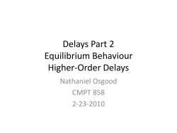 Delays Part 2 Equilibrium Behaviour Higher