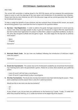 Questionnaire for season 17-18