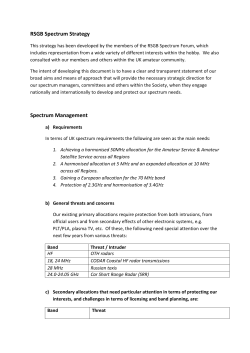 RSGB Spectrum Strategy Spectrum Management