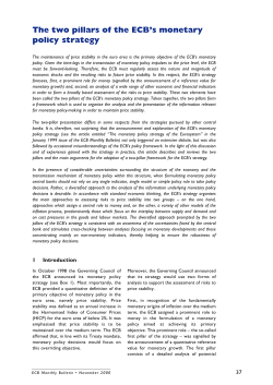 the two pillars of the ECB`s monetary policy strategy