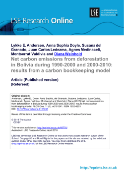 Net carbon emissions from deforestation in Bolivia during 1990