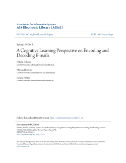 A Cognitive Learning Perspective on Encoding and Decoding E