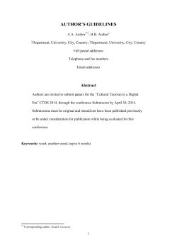 Manuscript Template - International Association of Cultural and