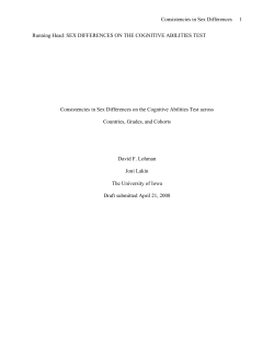 Consistencies in sex differences on the Cognitive Abilities Test across