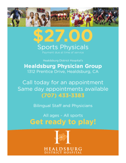 Get ready to play! - Healdsburg District Hospital