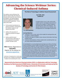 Advancing the Science Webinar Series: Chemical