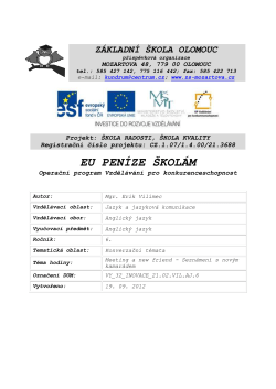 Z&aacute;kladn&iacute; &scaron;kola Olomouc př&iacute;spěvkov&aacute; organizace Mozartova 48, 779