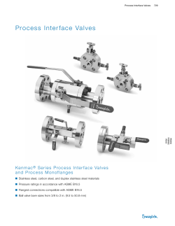 Process Interface Valves, Kenmac&reg; Series Process