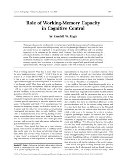 Role of Working-Memory Capacity in Cognitive Control