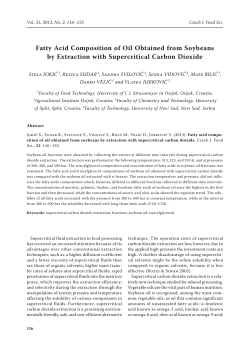 Fatty Acid Composition of Oil Obtained from Soybeans by Extraction