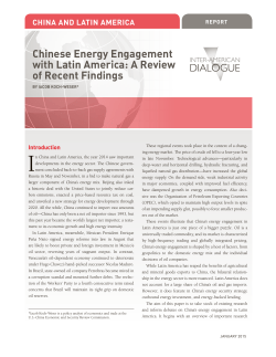 Chinese Energy Engagement with Latin America: A Review of