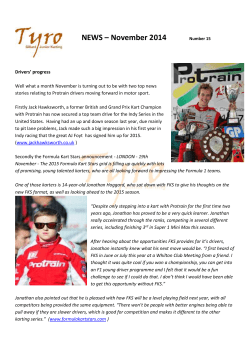 Driver progress, MSA regulations, about tyres, nose