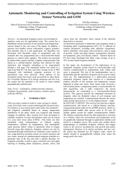Automatic Monitoring and Controlling of Irrigation System Using