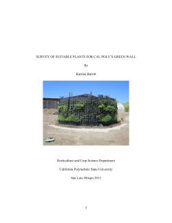 Survey of Suitable Plants for Cal Poly`s Green Wall