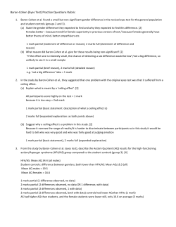 Baron-Cohen (Eyes Test) Practice Questions Rubric Baron