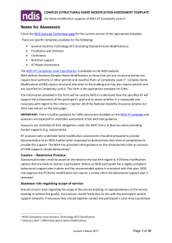 NDIS Complex Home Modification Assessment Template