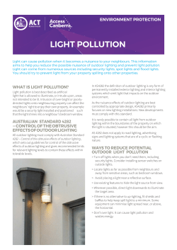 Light pollution - Access Canberra