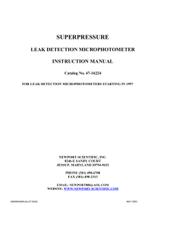 SUPERPRESSURE LEAK DETECTION MICROPHOTOMETER
