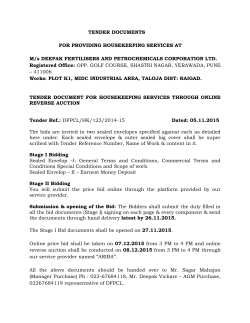 Tender document for Housekeeping Services