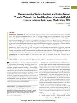 Measurement of Lactate Content and Amide Proton Transfer Values