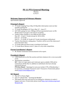 PTA General Meeting Minutes May 19, 2017