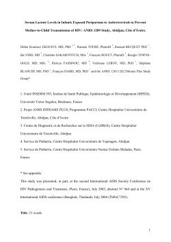 Acid lactic in infants exposed during peripartum by short course of