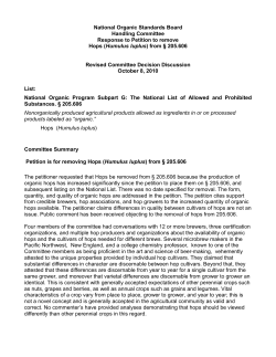 National Organic Standards Board Handling Committee Response