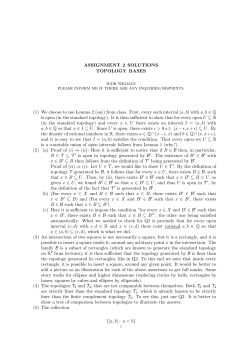 ASSIGNMENT 2 SOLUTIONS TOPOLOGY BASES