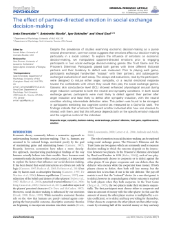 The effect of partner-directed emotion in social exchange decision