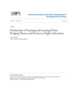 Scholarship of Teaching and Learning When Bridging Theory and