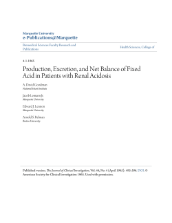 Production, Excretion, and Net Balance of Fixed Acid in Patients with